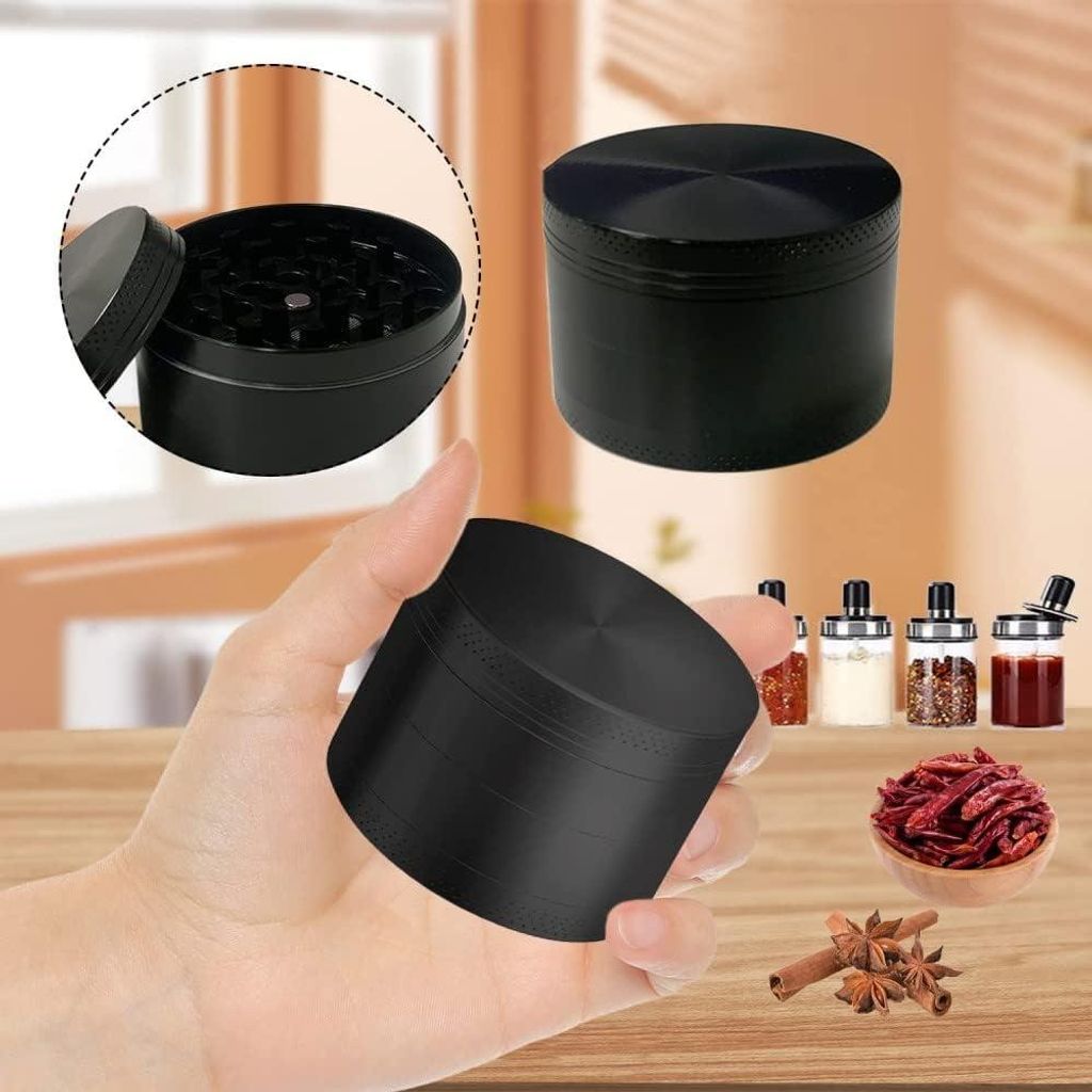 Multifunktionale Kräutermühle Set - 4-teilige Metallmühlen für Pfeffer und Gewürze - Tragbar und Effizient