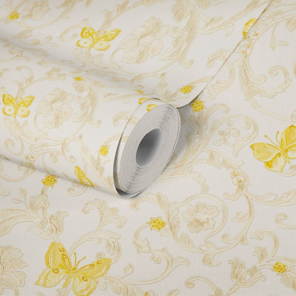 Vliestapete VERSACE mit Gold-Muster & Schmetterlingen – Produktbild 