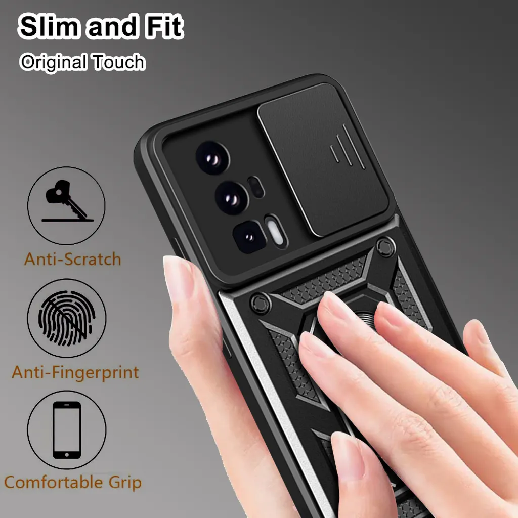 Cover Antiurto Poco F5 Pro: TPU Rinforzato e Anello Supporto Auto - 2