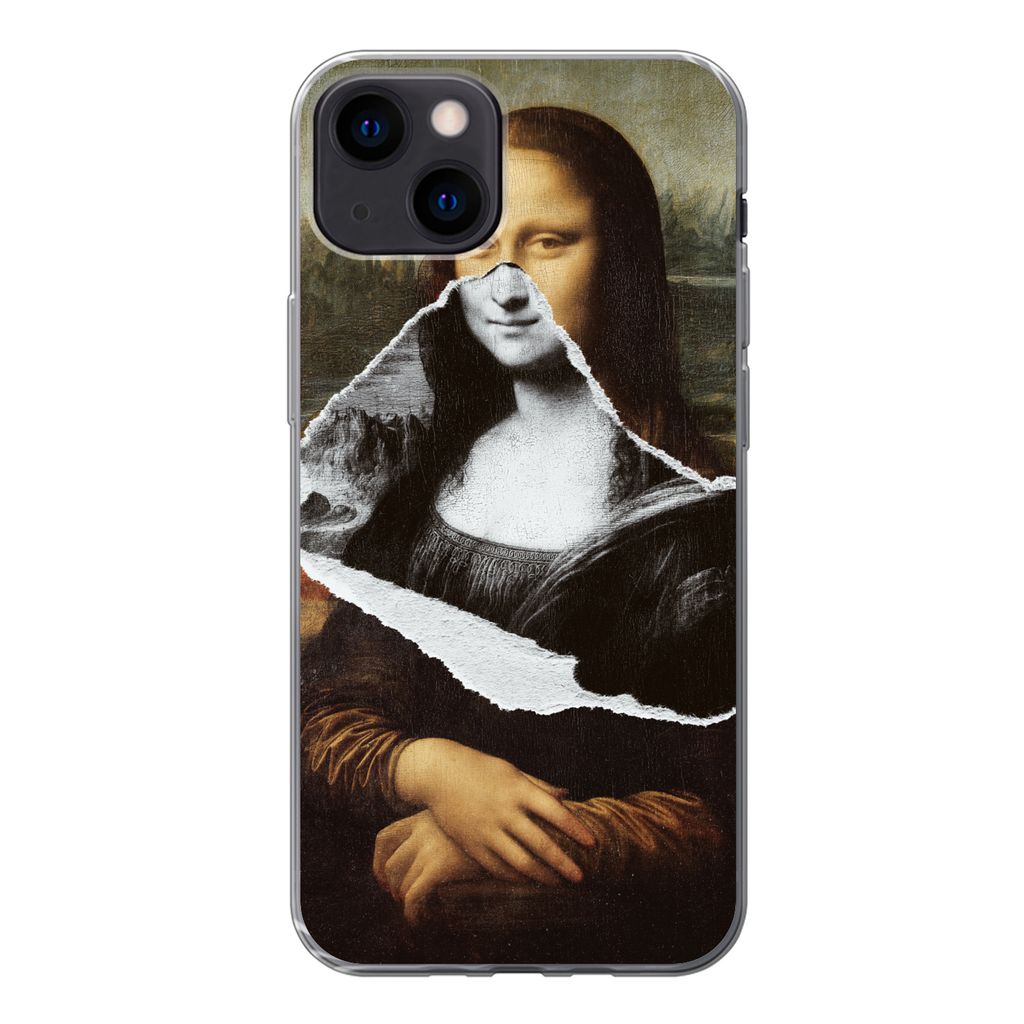 MuchoWow Handyhülle Schutzhülle Hülle für iPhone 13 Mona Lisa - Da Vinci - Kunst Silikon Softcase Handy Hülle - Karteninhaber