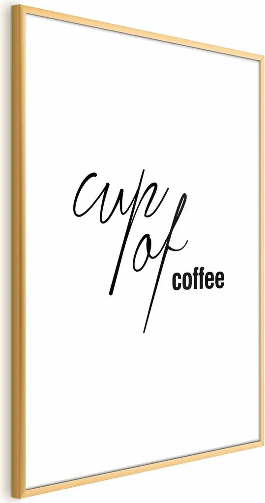 Quadro Caffè 40x60 Oro | Poster d'Autore con Cornice Elegante e Margine