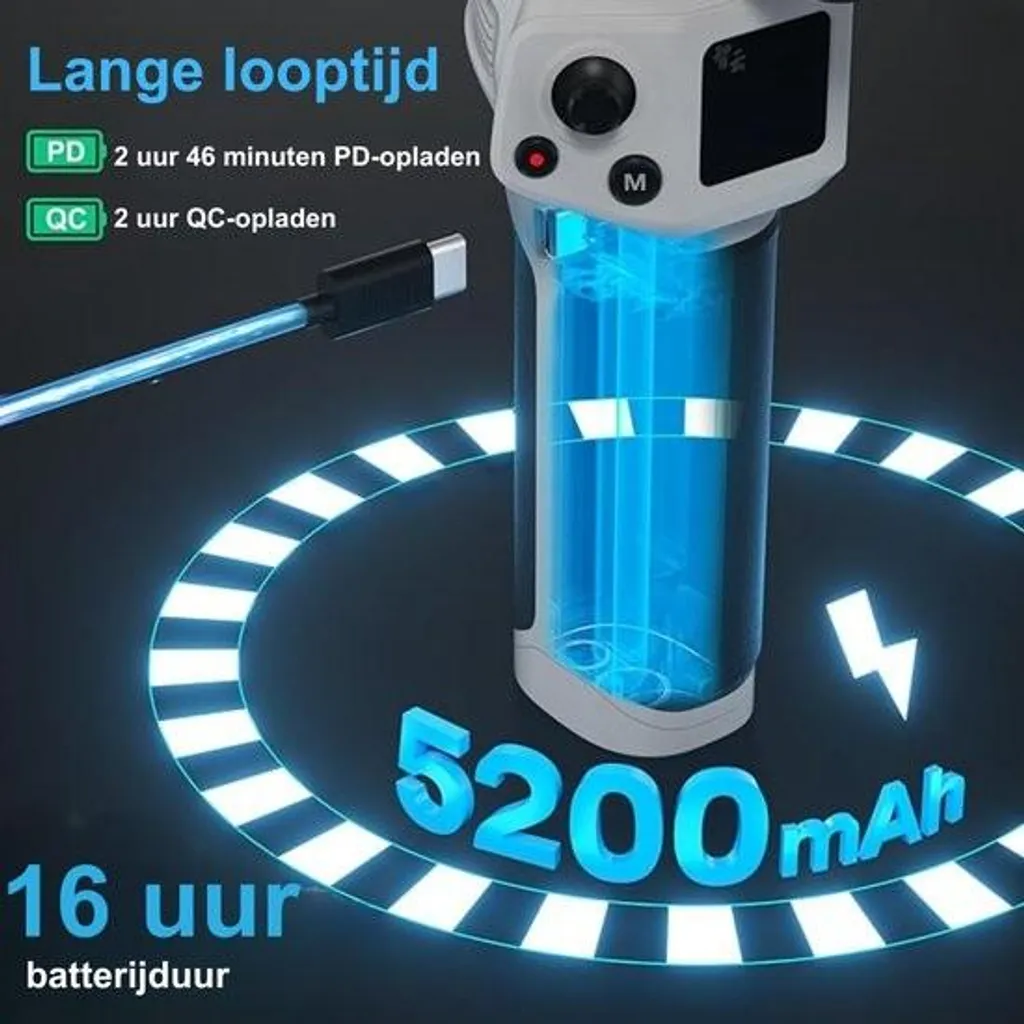 Stabilisateur Gimbal Portable et Pliable pour Smartphone - Gris Léger