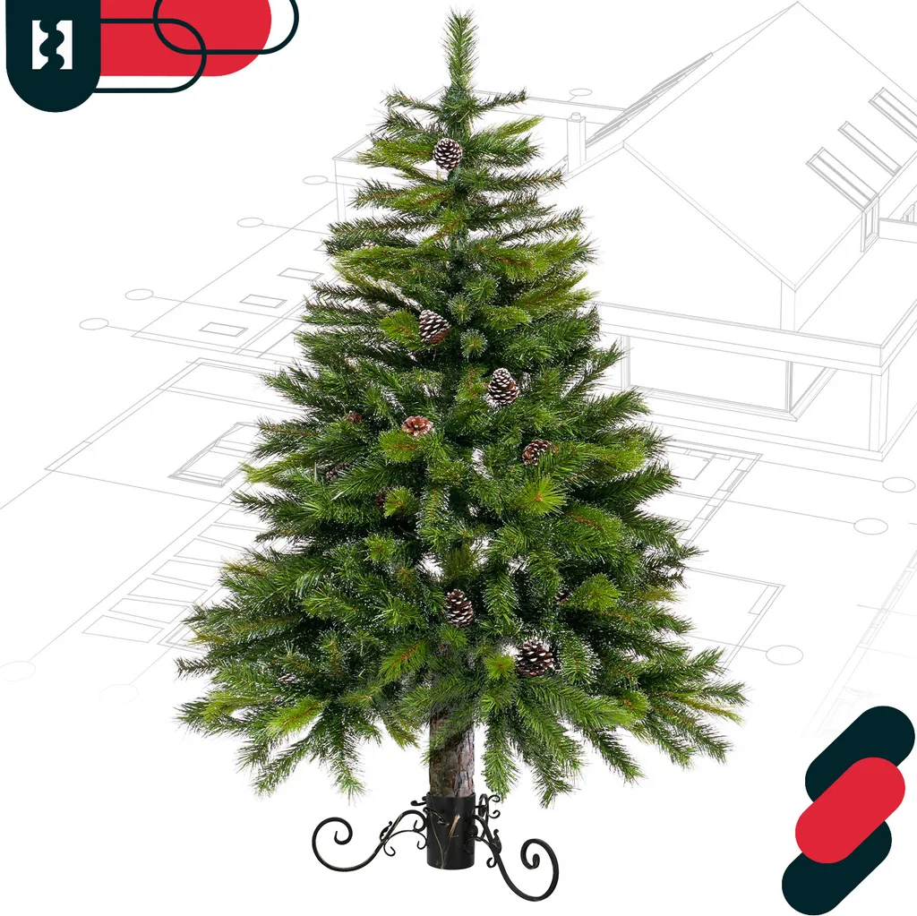 Support Sapin pour Espaces Publics Métal Doré Grande Capacité d'Eau - 6