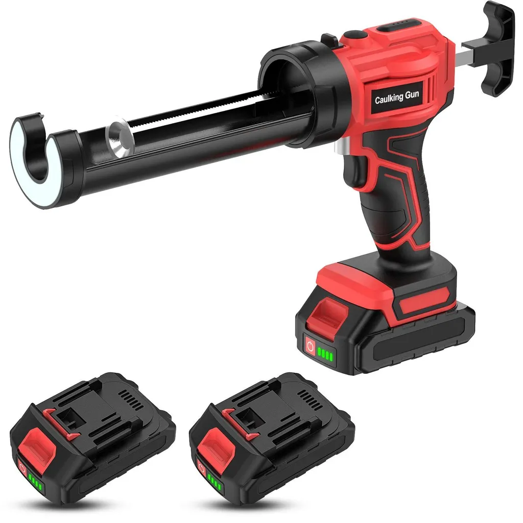Pistolet à cartouche sans fil rouge, pistolet silicone électrique 4 vitesses