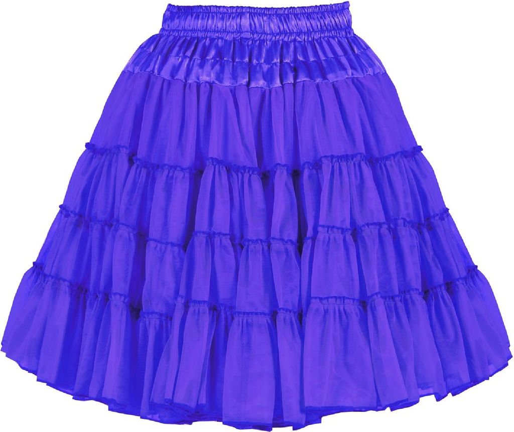 T0724-0400 blau Petticoat-Unterrock 2 Lagen Einheitsgröße