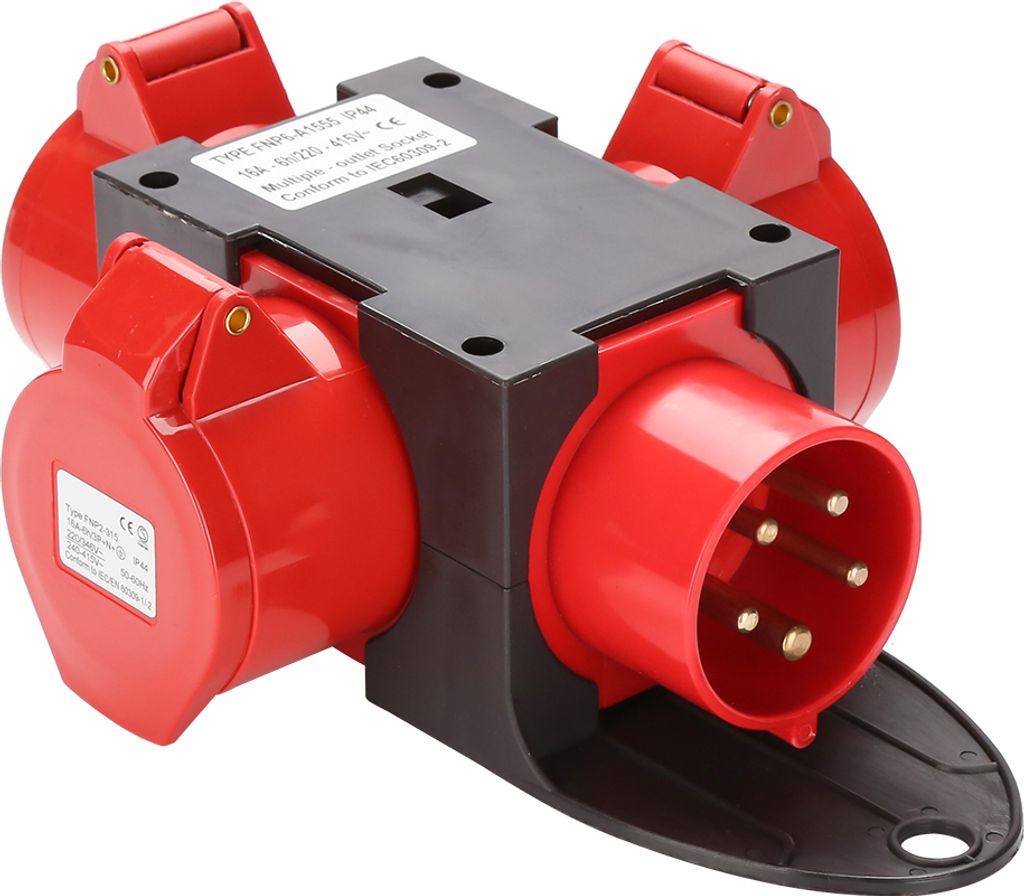 Jopassy Stromverteiler Baustromverteiler Verteiler CEE Kraftstrom IP44 für Baustelle 3 x CEE 400V / 16A Steckdose 5P