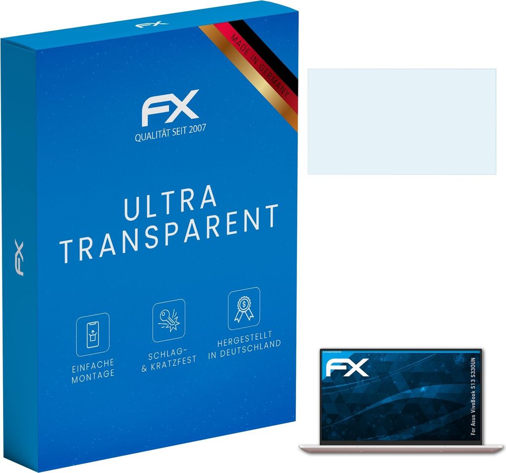 atFoliX FX-Clear 2x Schutzfolie kompatibel mit Asus VivoBook S13 (S330UN) Displayschutzfolie