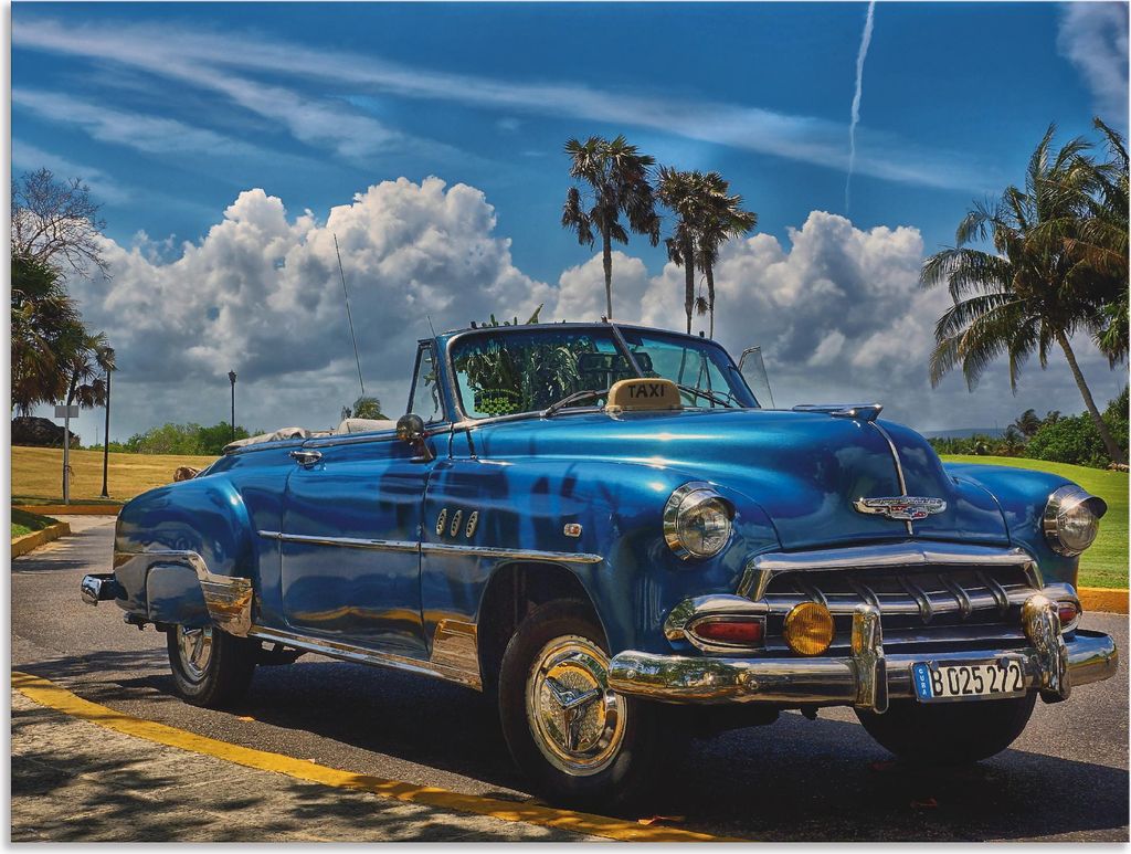 ARTland Wandbild Alu für Innen & Outdoor Havanna Flair Größe: 80x60 cm