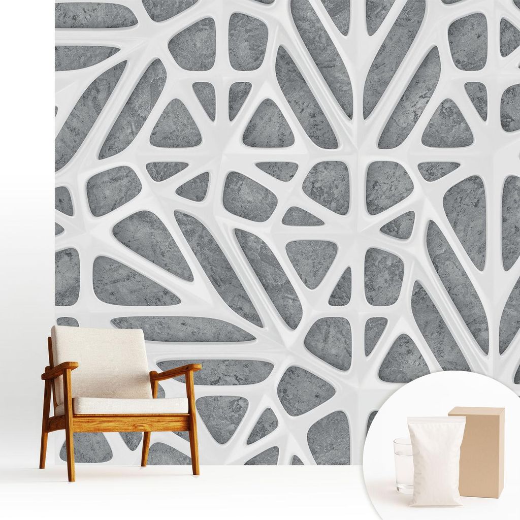 Fototapete - 250x250 cm - Tapete - Wandtapete - Wandbilder - Dekofolie - Tapete Folie - Wand - Dekoration - Wohnzimmer - Geometrisches Netzwerk