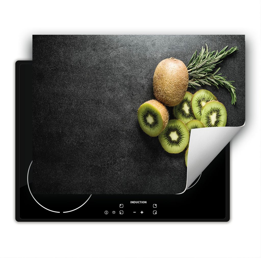 DarHaus Herdabdeckplatte 80x52 cm Anti Rutsch Matte Aufrollbar, schiefer - Kiwi