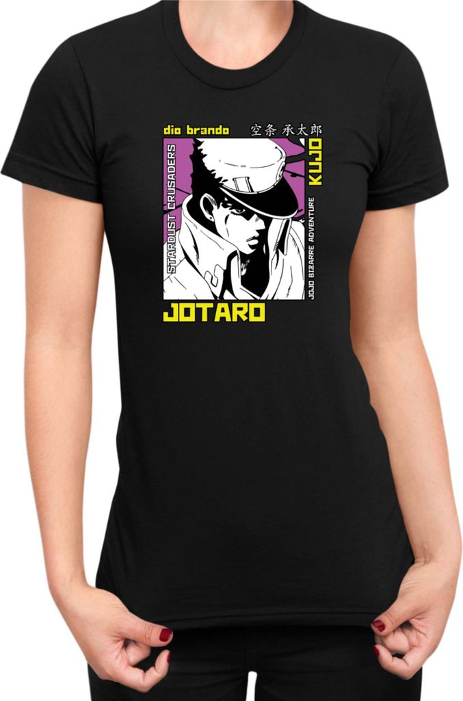 Damen T-Shirt Manga Japan Anime Comics Animation Jojo Bizzare Adventures Brando, Lady XS / Schwarz