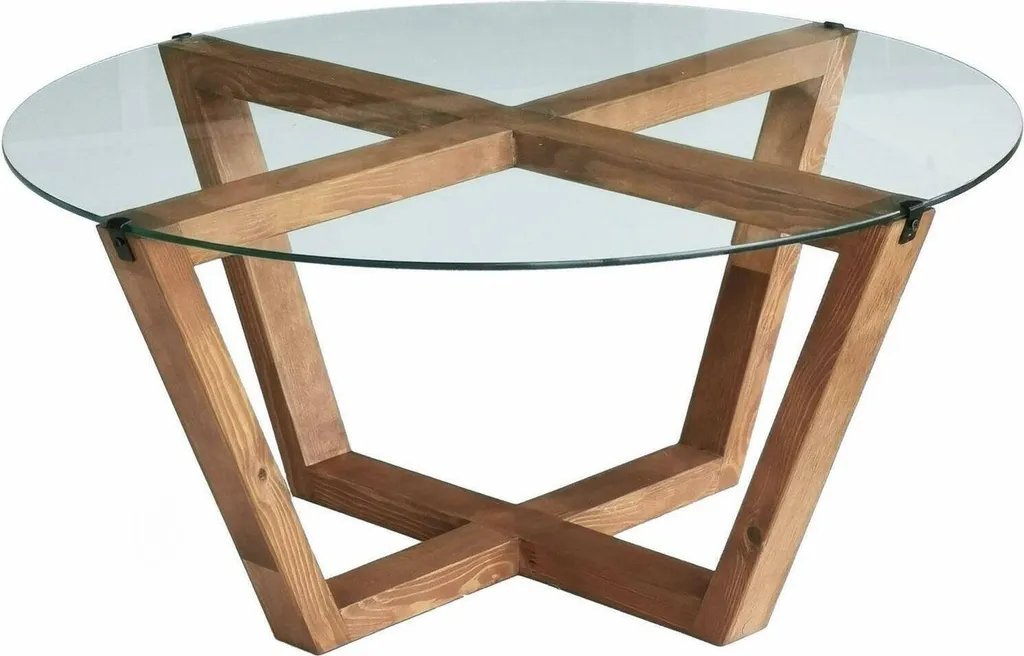 Agatha Table Basse 75x75x35h cm en Noyer Brun avec Porte-revues Intégré