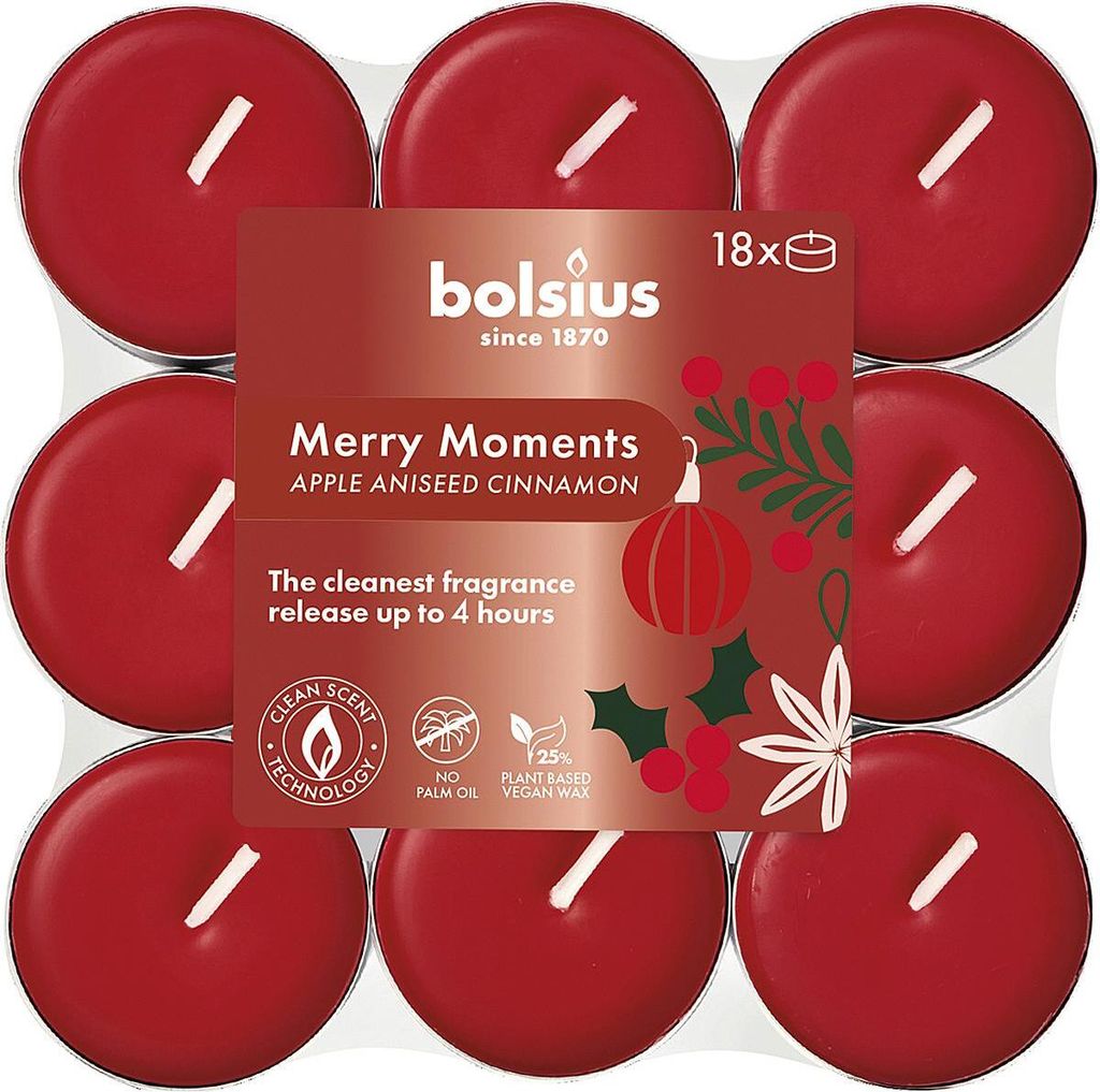 Bougies Bolsius True Glow, pomme/cannelle, chauffe-plats, Image du produit 