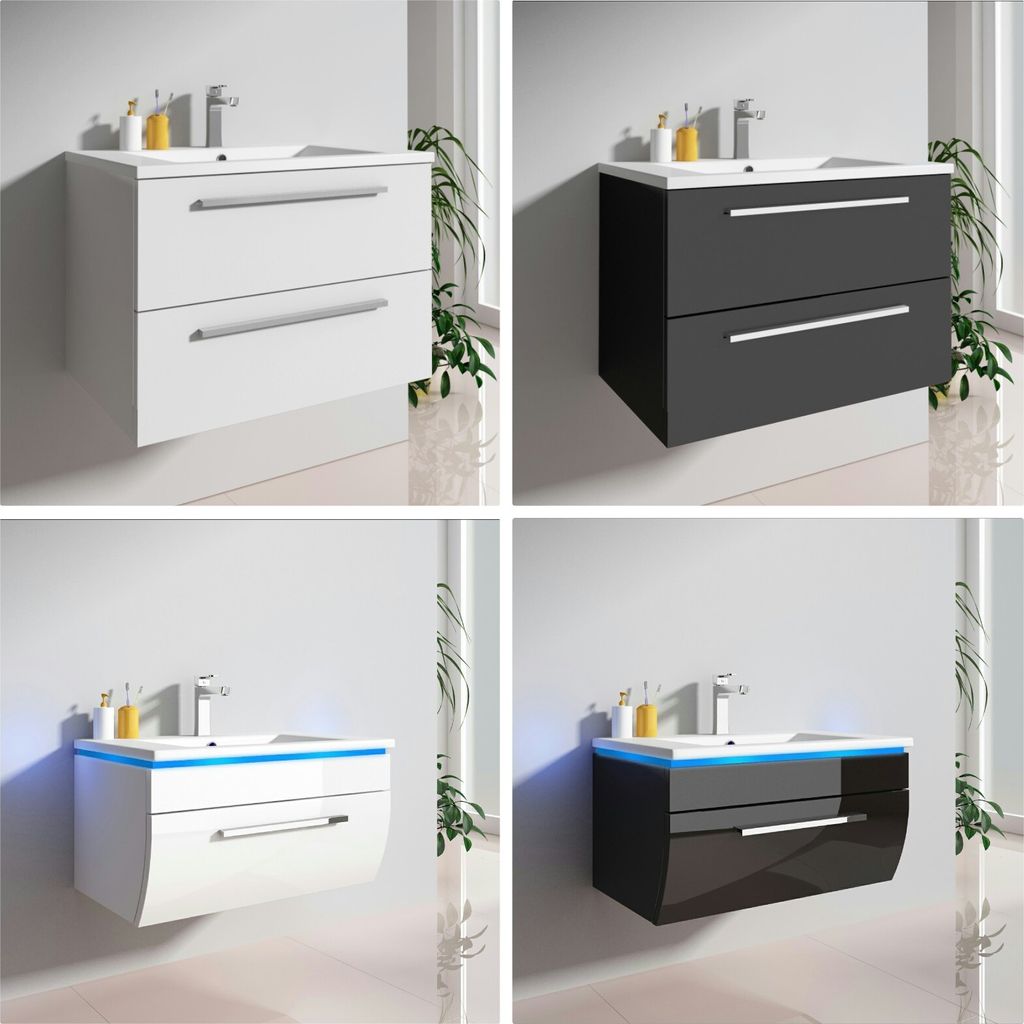 Badmöbel Set Habel Farbe: Weiß Länge: 60 cm Höhe: 2,0 m