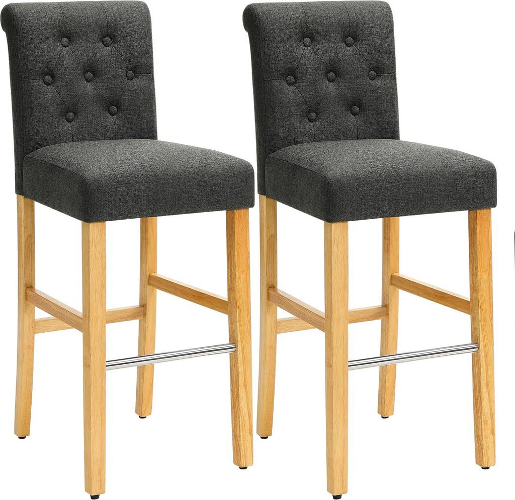 Barhocker mit Rückenlehne, 2er-Set