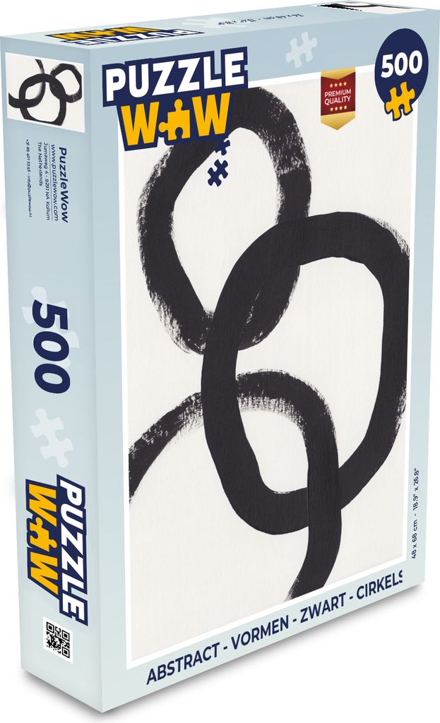 MuchoWow Puzzle 500 Teile Abstrakt - Formen - Schwarz - Kreise - Denken - Spiel - Toy