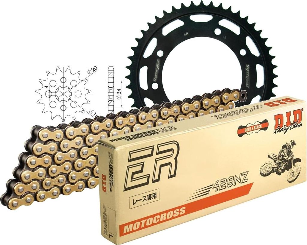 Kit Stahl RIEJU MRX125 02-06/SMX125 03-10/Tango... 14-48-126 DID428NZ(G&B) Clip