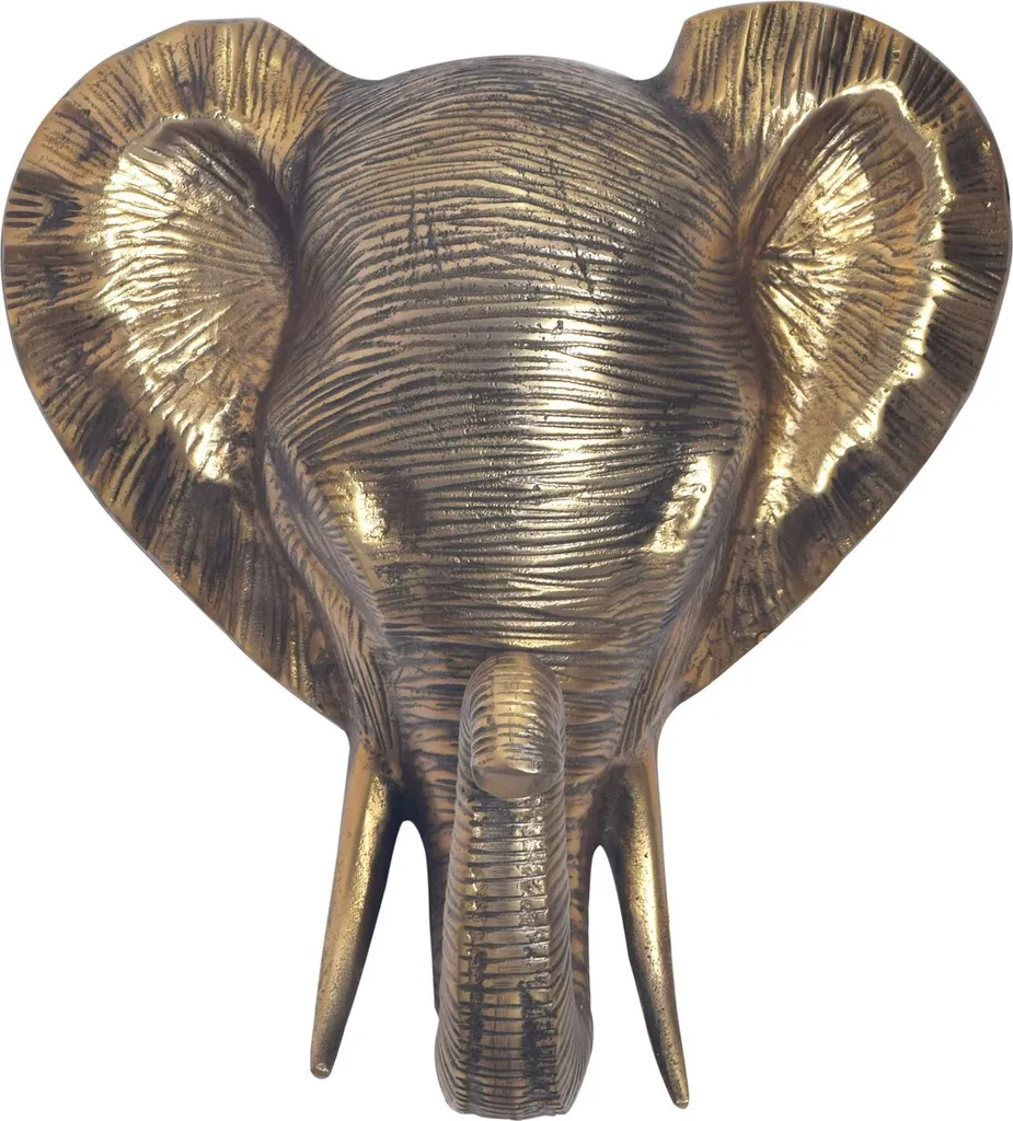 Décoration Murale Éléphant Or pour Habiller un Mur de Salon Moderne