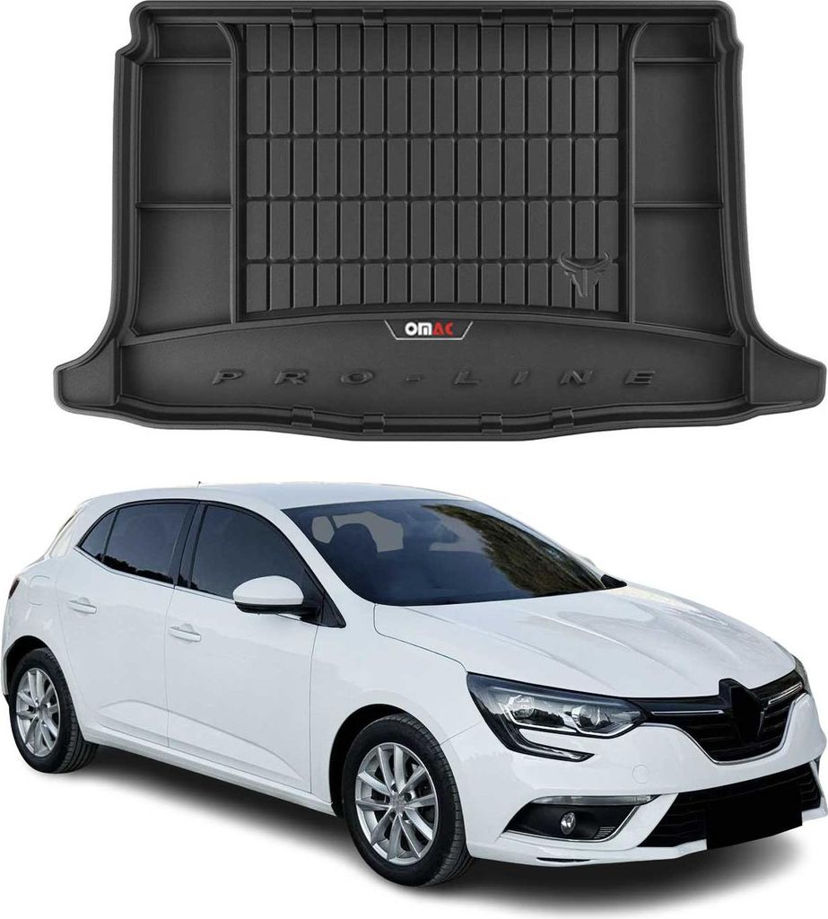 OMAC Gummi Kofferraumwanne für Renault Megane Schrägheck 2015-2025 TPE Schwarz