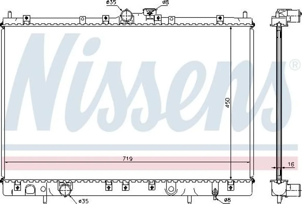 Radiateur moteur anti-surchauffe Nissens compatible Space Wagon