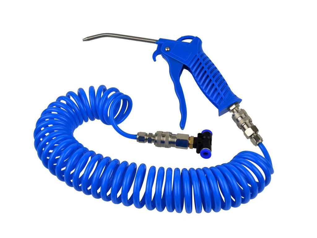 GEKO | Ausblaspistole Druckluftpistole, LKW Luftpistole Druckluft mit 5M Spiralschlauch