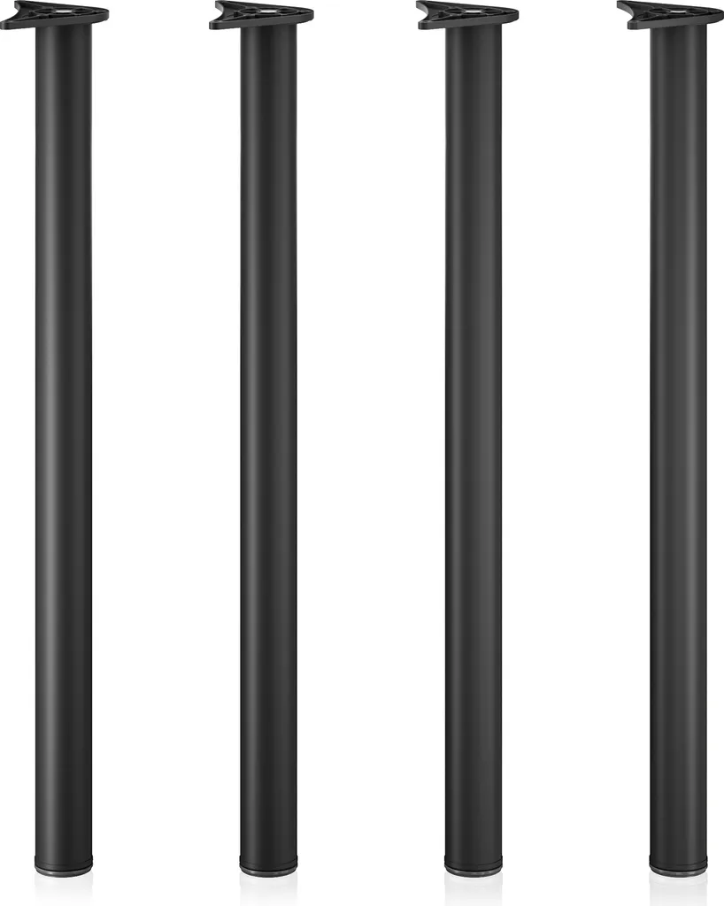 WilTec Gambe Tavolo Nero Inox Ø60mm Regolabili 87-90cm Set da 4 Pezzi