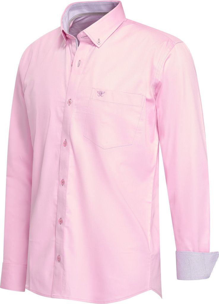 Cappuccino Italia Stretch Overhemd Ancona Rosa - Große L