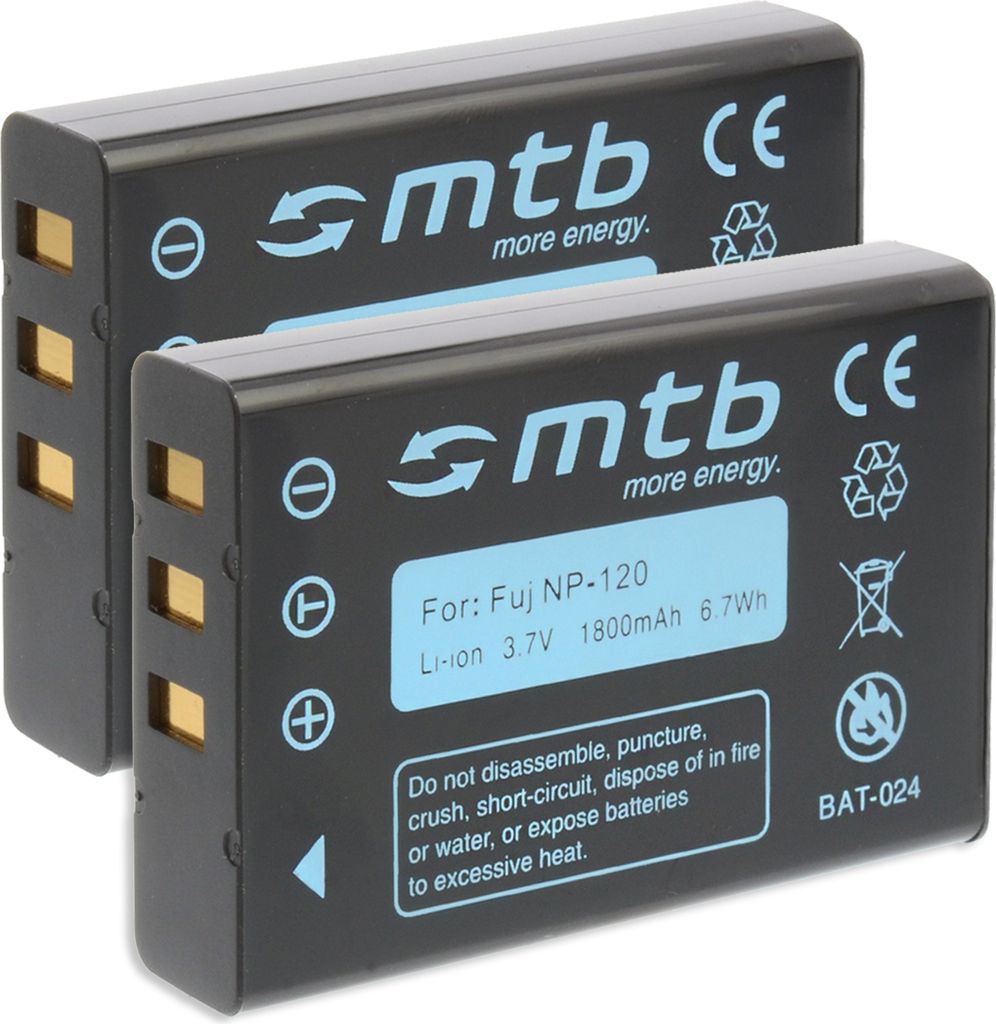 2x Akku NP-120 für Fuji Fujifilm NP-120 für Fuji Finepix F10, F11, F630, M603