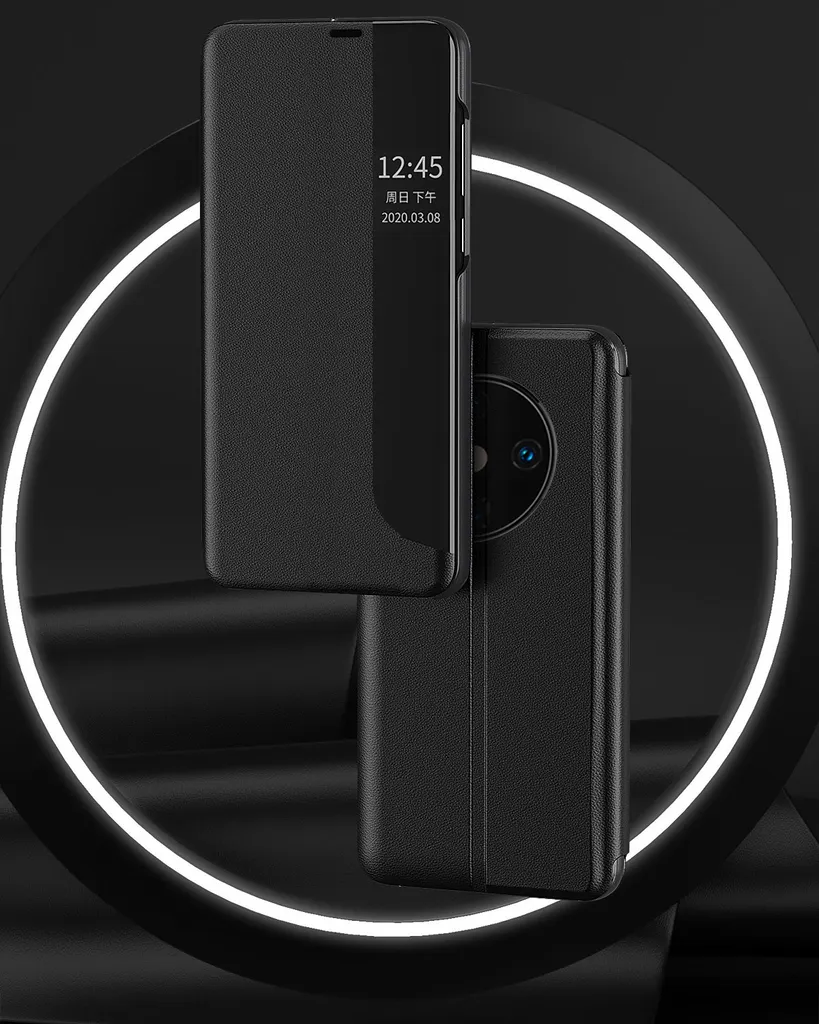 FTRONGRT Cover per Huawei Mate 40 Pro, Chiusura Magnetica, Con slot per Schede, Supporto per Telefono Cellulare, PU Portafoglio Flip Cover Custodia per Huawei Mate 40 Pro-Grigio