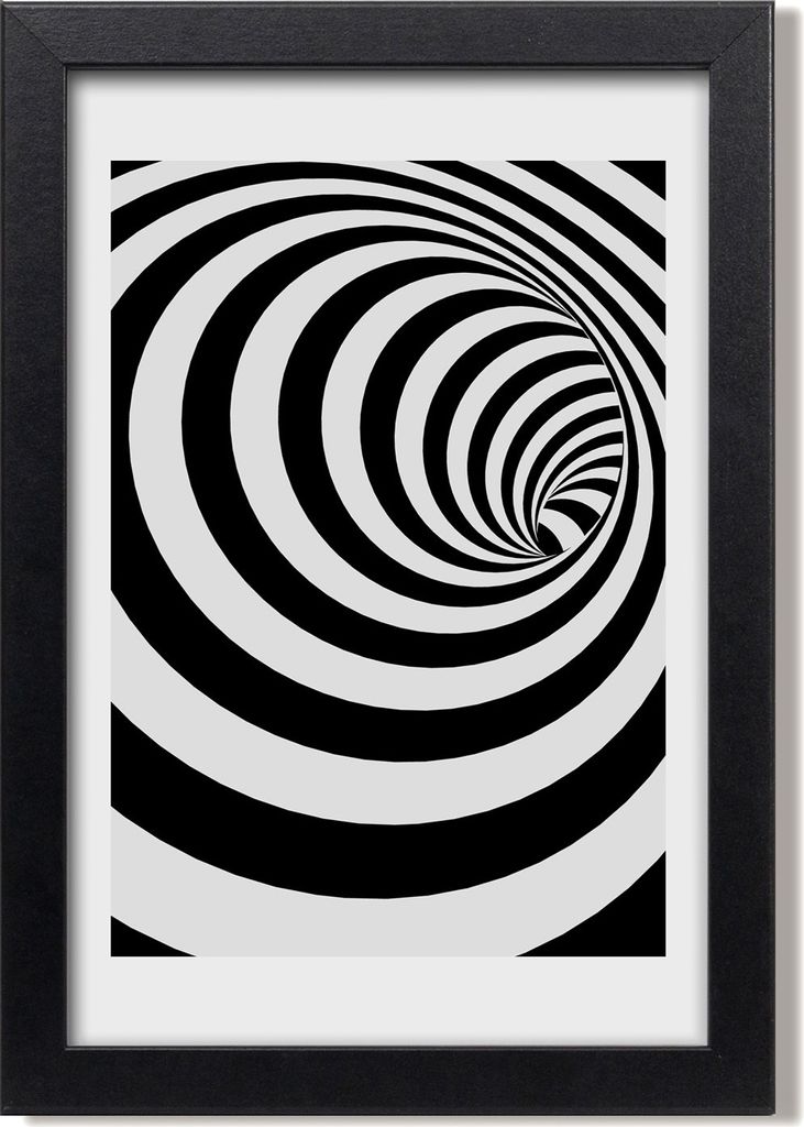 Bild 20x30 MDF-Rahmen, Wandkunst Spirale mit Streifen