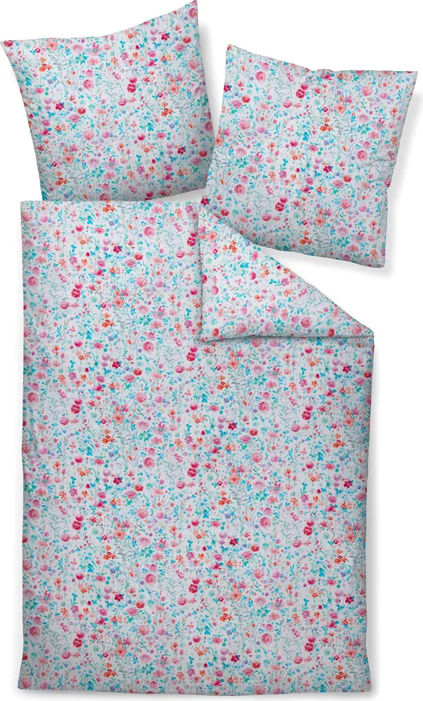 Linge de lit en satin de coton Mako 135x200 parure 2 pièces Rose Menthe
