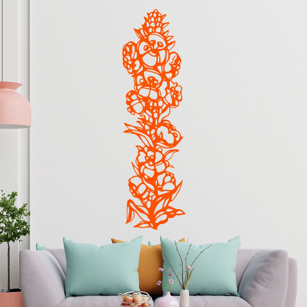 Blumen - Ranken Wandtattoo in 6 Größen - Wandaufkleber Wall Sticker - Dekoration, Küche, Wohnzimmer, Schlafzimmer, Badezimmer