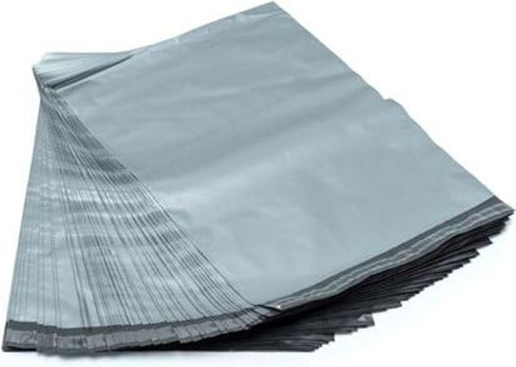Versandtaschen aus Folie 320 x 450 mm 50 % recycelt, silberfarben – 50 Stück