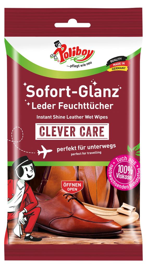 Poliboy Reinigungstücher Leder Sofort Glanz - Inhalt 10 Produktbild 