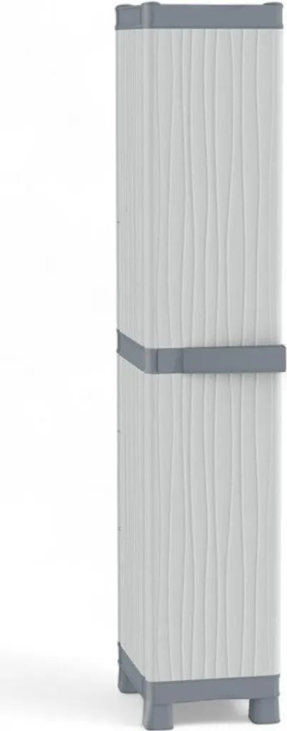 Armoire en thermoplastique résistant avec 6 bacs modulables gris clair