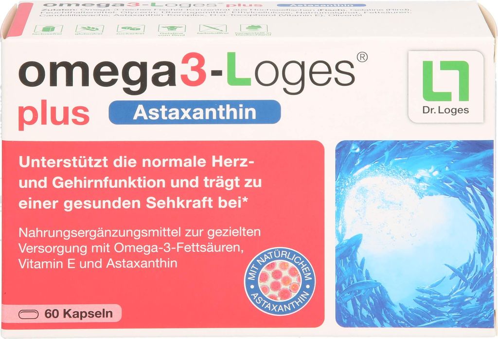 omega3-Loges plus Astaxanthin Kapseln, 60 St. Kapseln Produktbild 