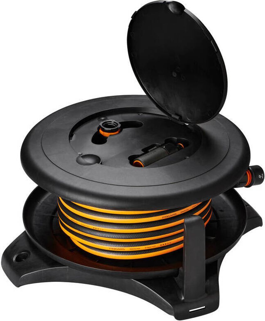 FISKARS Schlauchtrommel Waterwheel M mit Schlauch und Wandhalterung 21,5m