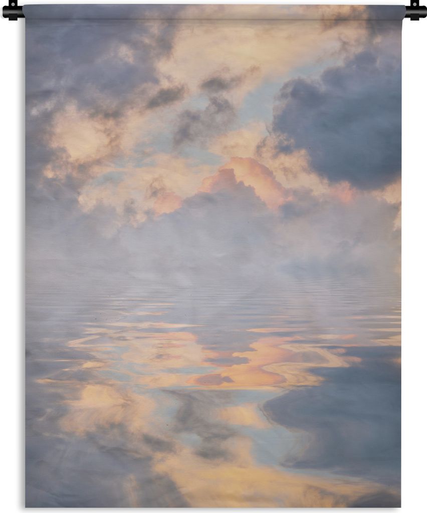 MuchoWow Wandteppich Wandbehang Gemälde eines grauen Himmels über einem Meer 60x80 cm Tapisserie Dekoration Wandtuch - Decke - Wandtücher - Wohne