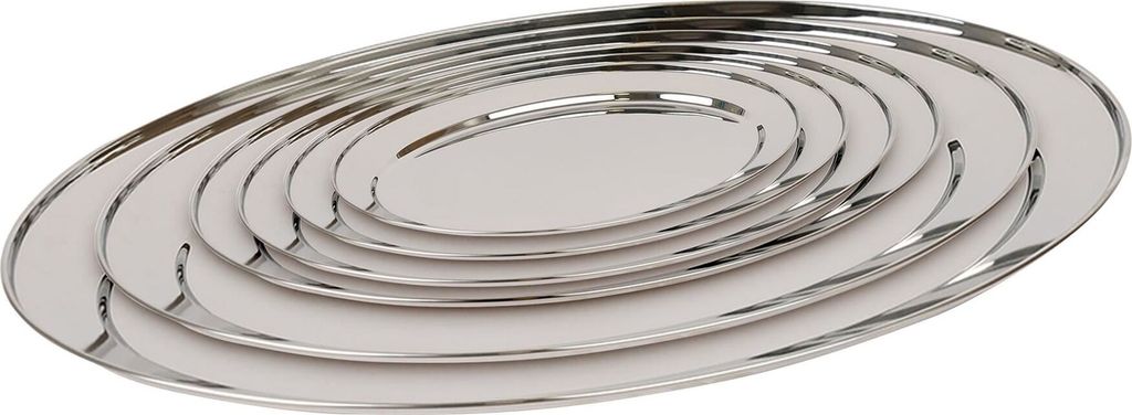 Argon Ta 6-teiliges ovales Servierplatten-Set aus Edelstahl – 25 cm–60 cm