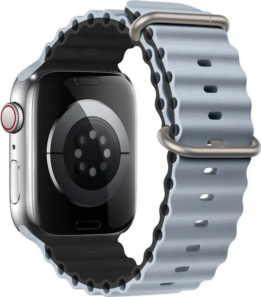 Bracelet Sport en Silicone pour Apple Watch 38/40/41 mm Noir et Gris