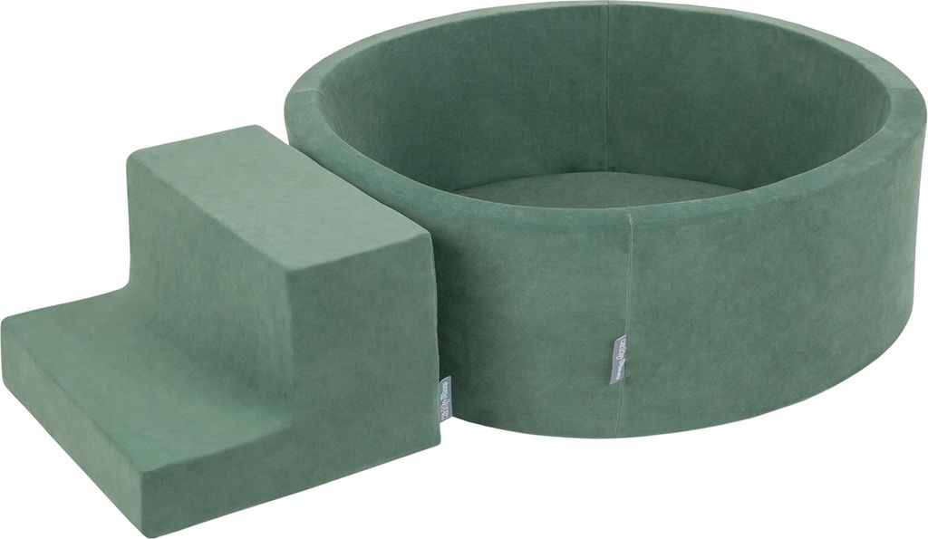 KiddyMoon Velvet Spielplatz Aus Schaumstoff Mit 100 Bälle 7cm Hindernisläufen Rund Bällebad Mit Stüfchen Element Für Babys Und Kinder
