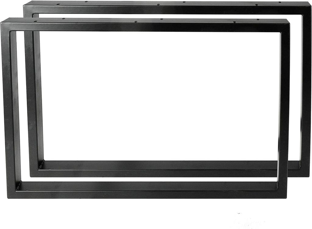 Montixx 2X (1 Paar) Quadrat-Couchtisch & Tischkufen Bank Tischuntergestell B 60cm x H 40cm schwarz Eisen Pulverbeschichtet