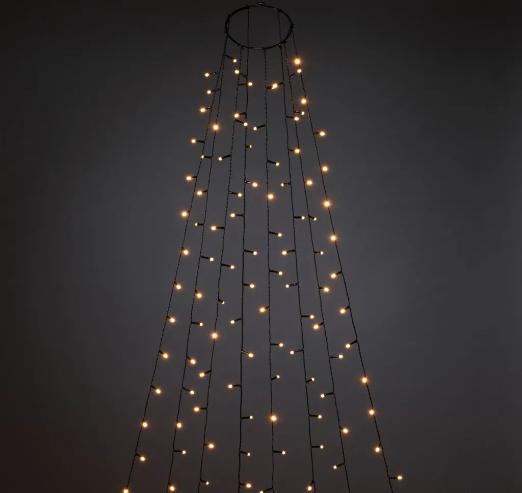 Décoration Lumineuse Sapin Extérieur 240 LED Ambre pour Jardin et Balcon