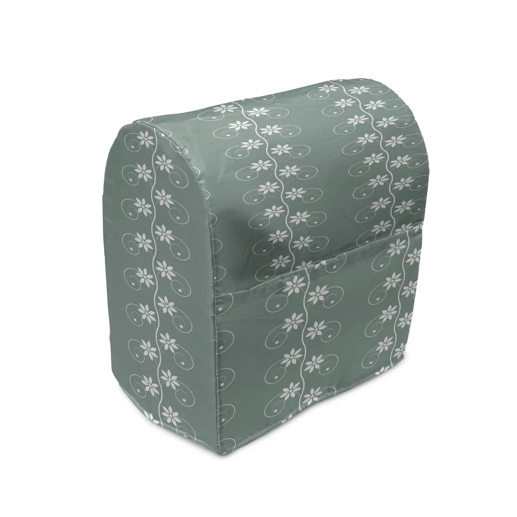 ABAKUHAUS Copertura Frullatore con Tasche - Salvia e Bianco 36x39x24