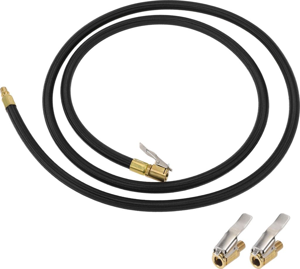 für Autoreifenfüller-Verlängerungsschlauch 0,305inx32TPI Langlebiger Luftkompressor-Verlängerungsschlauchadapter Reifenventil Schwarz 1 Set 62,...
