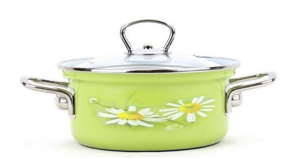 BELIS Rondel emaliowany ze szkłem. dAISY 24 cm/4,5l Zdjęcie produktu 