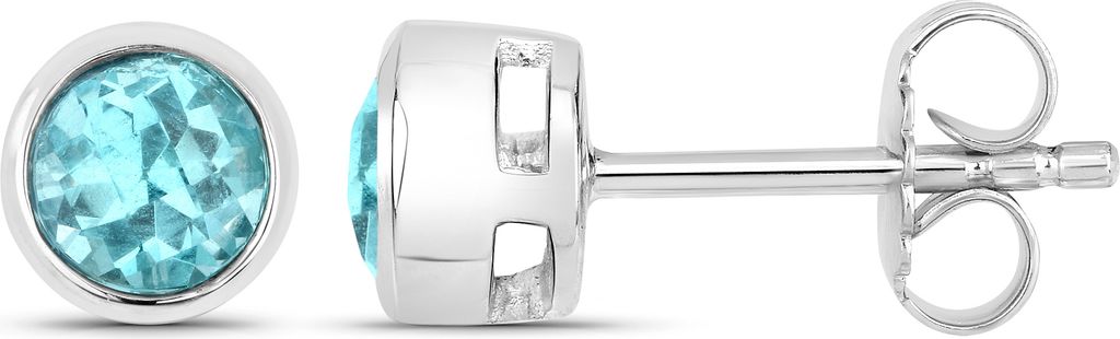 Vira Jewels Ohrstecker 925/- Sterling Silber 0,6cm weiß Apatit blau 147220026