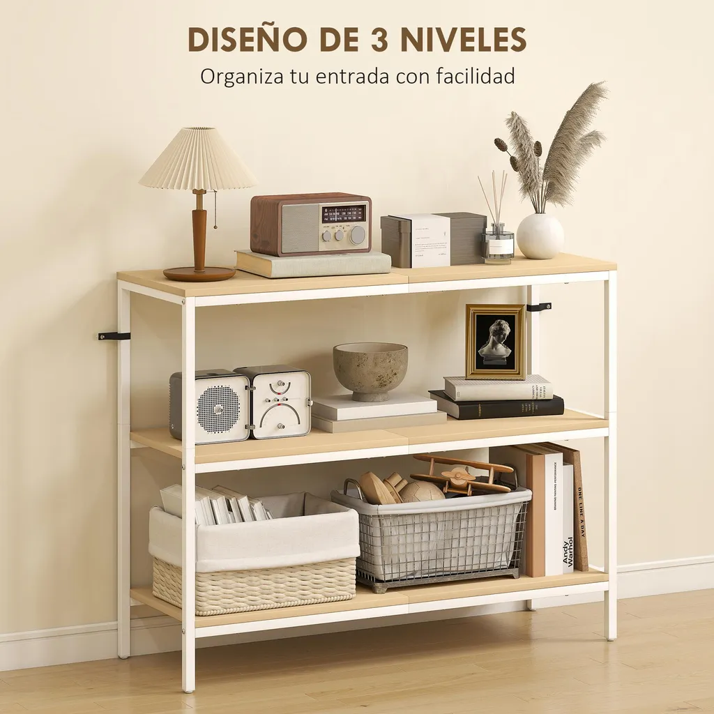 Console gain de place blanche pour ranger les clés et désencombrer l'entrée - 3