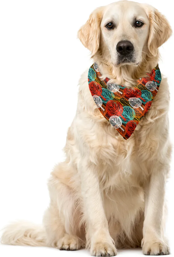 ABAKUHAUS Bandana Pet Autunno 55x55 - Design Grungy Trees - Stock!