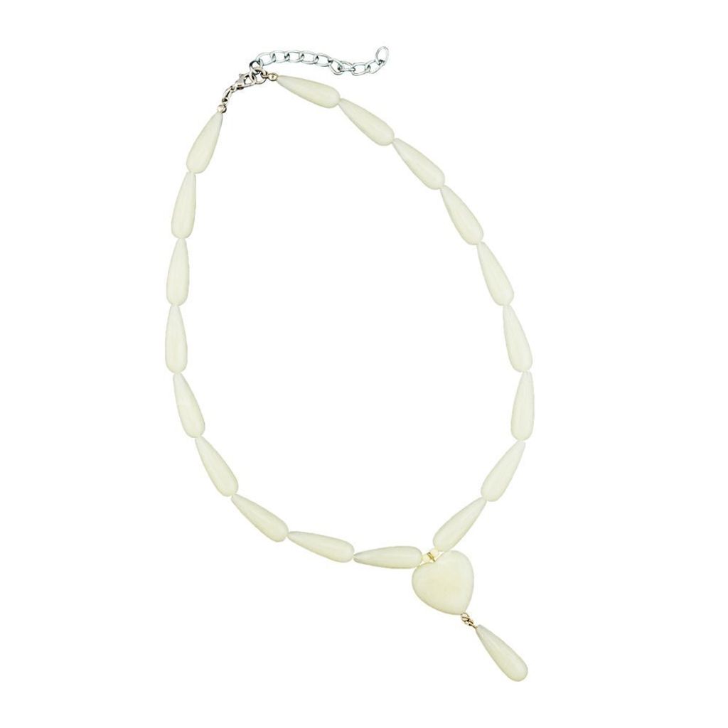 Y-Kette Birnenperle creme mit Herz Kunststoff 42cm Produktbild 